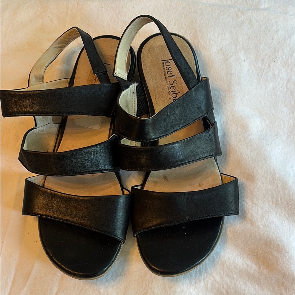 Josef Seibel Black Women's Sandals s 6.5